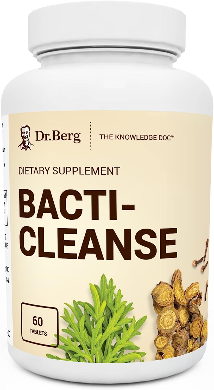 Dr. Berg’s Bacti-Cleanse – 8in1 Immune Booster with Digestive and Inflammation Support- 60 Capsules تركيبة الهضم،يخلص الجسم من البكتيريا الضارة داخل الامعاء ويحميه من الالتهابات،60 كبسولة