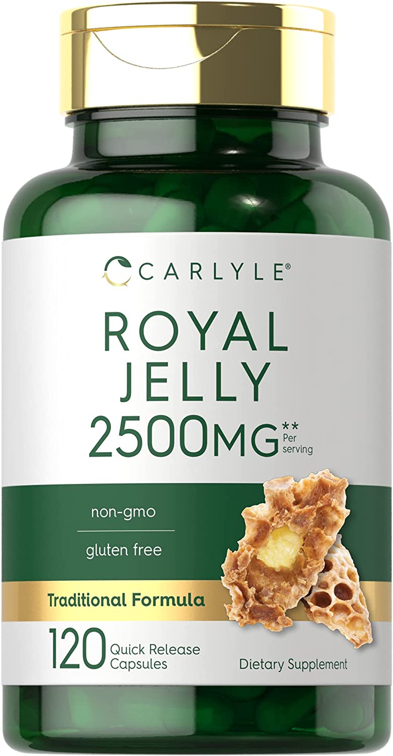 Carlyle Royal Jelly Capsule | 2500mg | 120 Count كبسولات غذاء ملكات النحل 2500 مجم ، 120 كبسولة