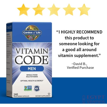 Garden of Life Vitamin Code Whole Food Mens Vitamins Mental & Physical Energy, Heart & Prostate Health, 240 Vegetarian Capsules جاردين اوف لايف ، فيتامين كود ، فيتامينات و معادن متعددة مع البروبيوتيك ، لتحسين الصحة العامة للرجال ، لصحة القلب والبروستاتا، وزيادة إنتاج الطاقة ، 240 كبسولة نباتية - الصورة 29