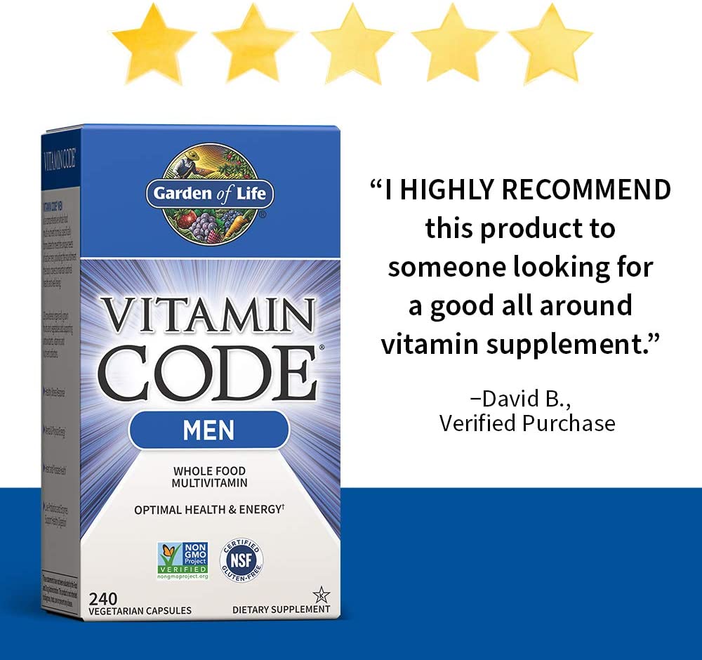 Garden of Life Vitamin Code Whole Food Mens Vitamins Mental & Physical Energy, Heart & Prostate Health, 240 Vegetarian Capsules جاردين اوف لايف ، فيتامين كود ، فيتامينات و معادن متعددة مع البروبيوتيك ، لتحسين الصحة العامة للرجال ، لصحة القلب والبروستاتا، وزيادة إنتاج الطاقة ، 240 كبسولة نباتية - الصورة 9