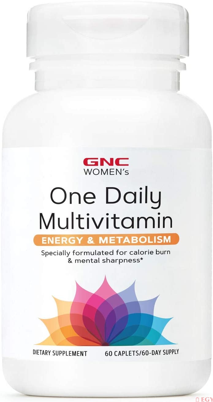 GNC Women’s One Daily Multivitamin – Energy & Metabolism – 60 Caplets فيتامينات متعددة للنساء ، لصحة التمثيل الغذائى ، وزيادة إنتاج الطاقة ، 60 كبسولة