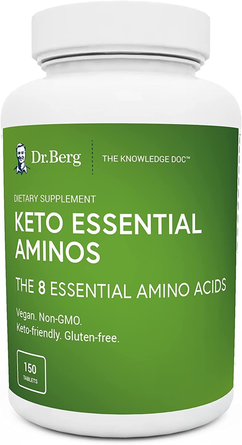 Dr berg’s Keto Essential Amino acids,150 Tablets الأحماض الأمينية الأساسيه ، 8 أحماض أمينية أساسيه، 150 قرص