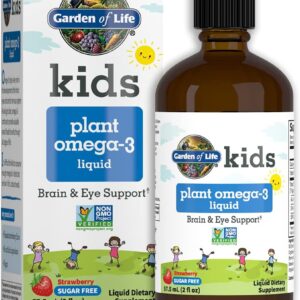 Garden of Life Kids Plant Omega-3 Liquid | Vegan DHA for Brain | 60 ml