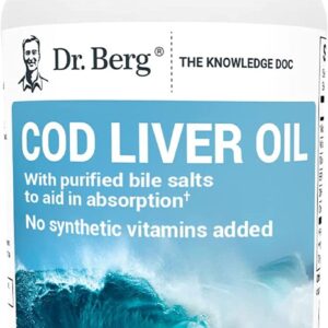 Dr Berg’s Cod Liver Oil 90 Capsules زيت كبد الحوت الغنى بأوميجا 3 وفيتامين أ وفيتامين د ، 90 كبسولة