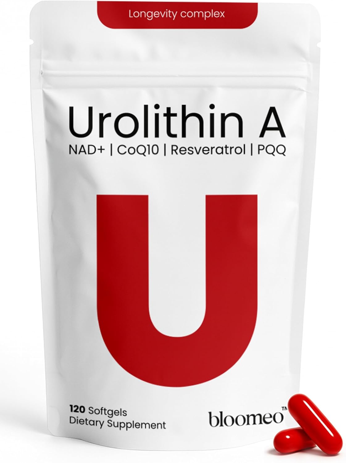 5-in-1 Urolithin A Complex | NAD+, PQQ & CoQ10 for Energy | 120 softgels