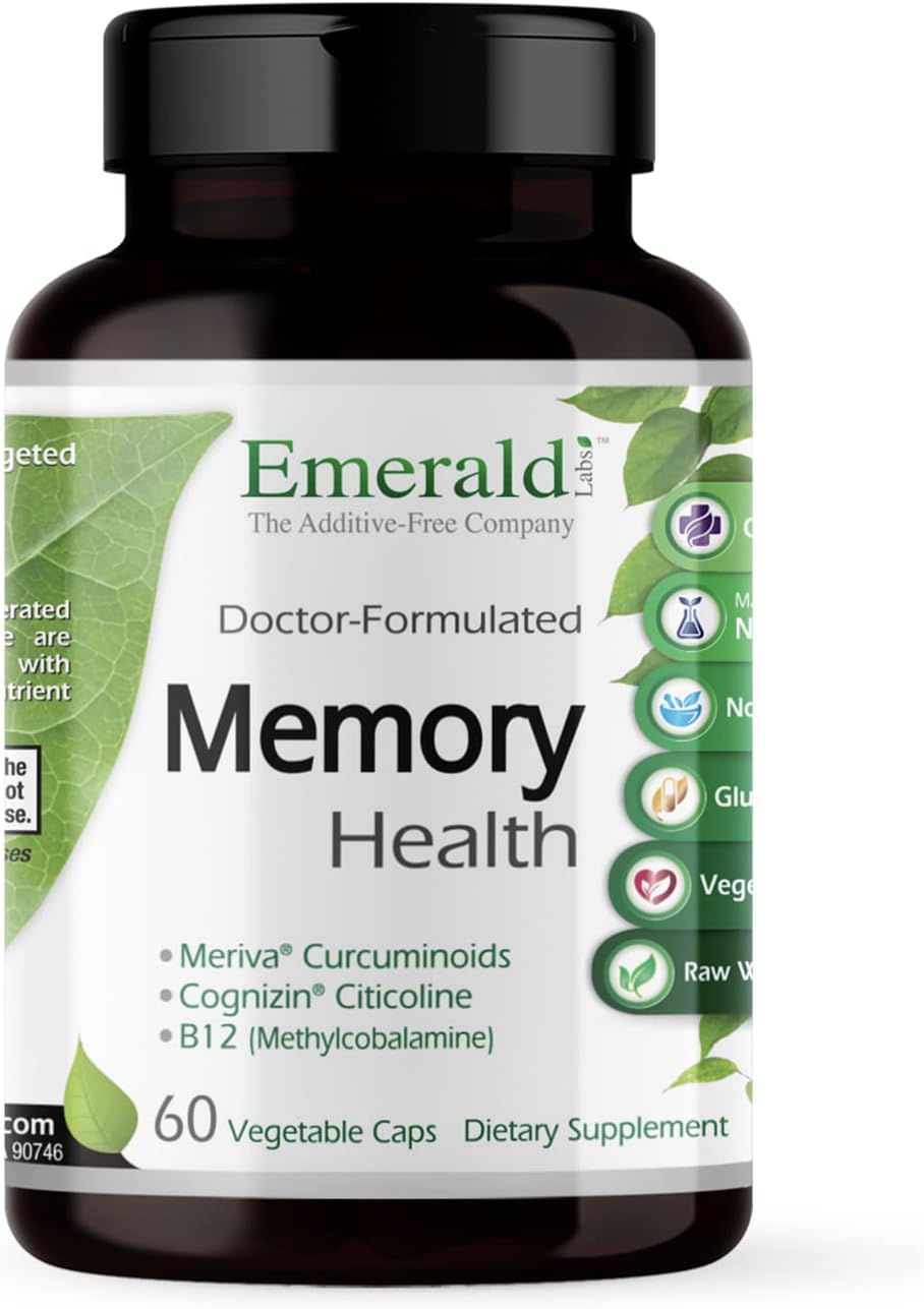Emerald Labs Memory Health | Brain Supplement with Cognizin®| 60 Vegetable Capsules