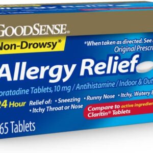 GoodSense Allergy Relief Loratadine Tablets 10 mg, 365 Count حبوب لوراتادين ، لتخفيف الحساسية ، 10 مجم ، 365 قطعة