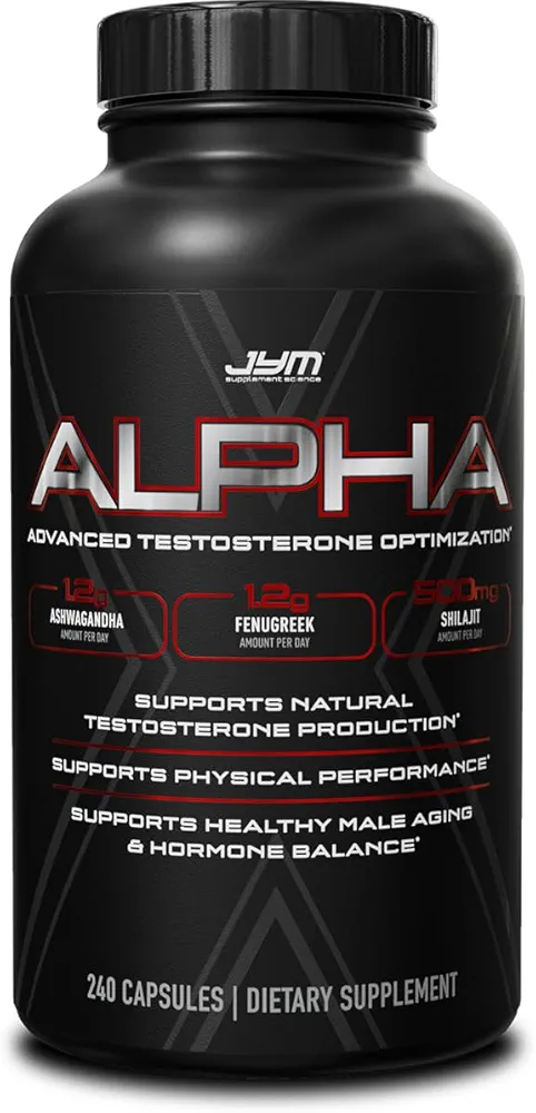 Alpha JYM X Advanced Hormone Optimization | Boost Testosterone & Vitality | 240 Capsules