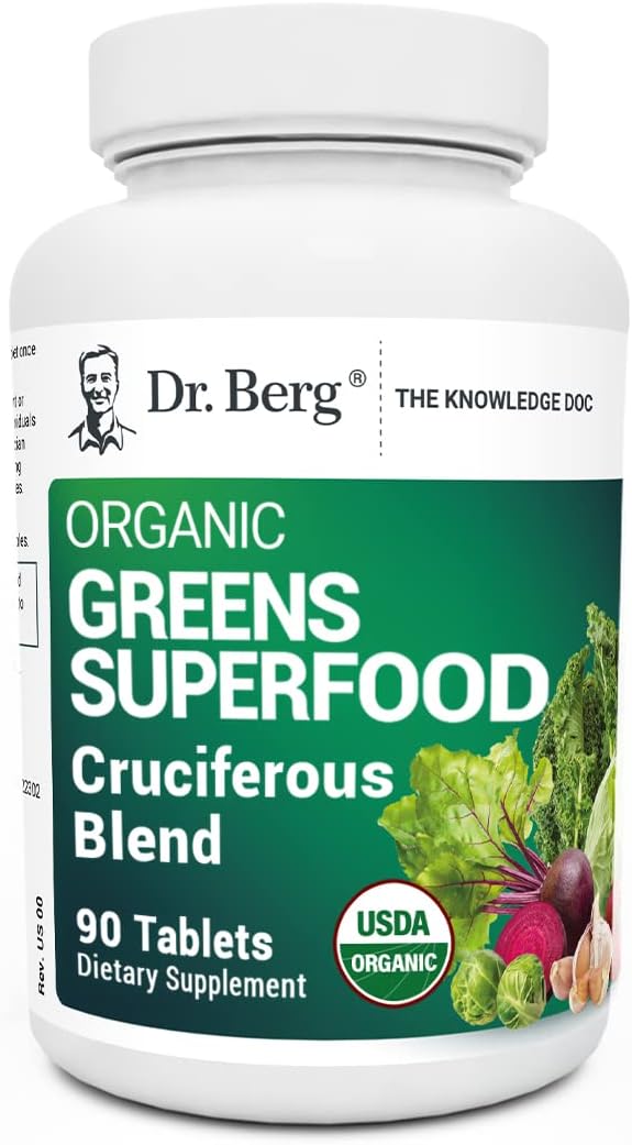 Dr. Berg Greens Superfood | Organic Cruciferous Vegetable – 90 Tablets