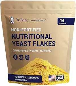 Dr. Berg Premium Nutritional Yeast Flakes | Non-Fortified Natural B Vitamins | 227 gm