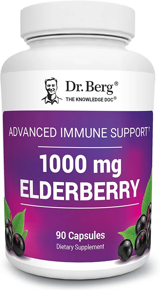 Dr. Berg Black Elderberry Capsules | Immune Support | 90 Capsules