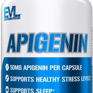 Evlution Pure Apigenin Supplement from Chamomile Extract | Relaxing Apigenin 50mg Bioflavonoid Stress and Mood Support Supplement Nutrition Herbal Sleep Supplement