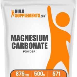 BulkSupplements.com Magnesium Carbonate Powder| 875mg per Serving | 500g