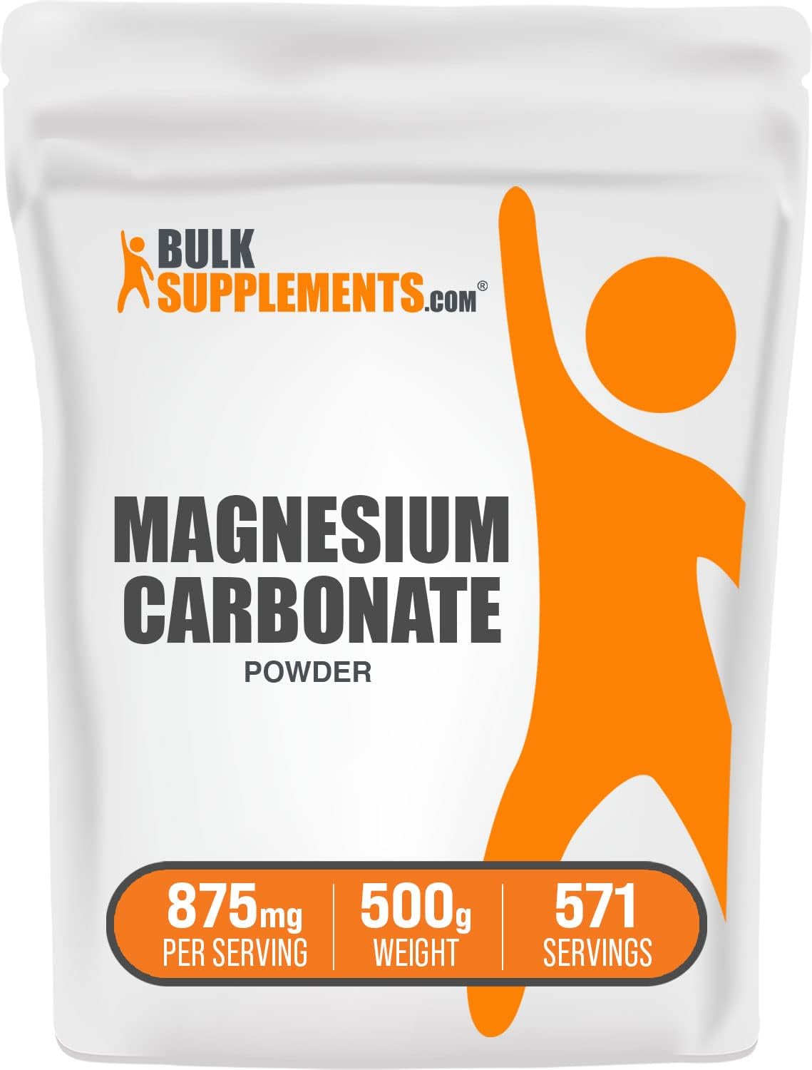BulkSupplements.com Magnesium Carbonate Powder| 875mg per Serving | 500g