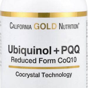California Gold Nutrition Ubiquinol CoQ10 100 mg + PQQ 10 mg |120 Veggie Capsules