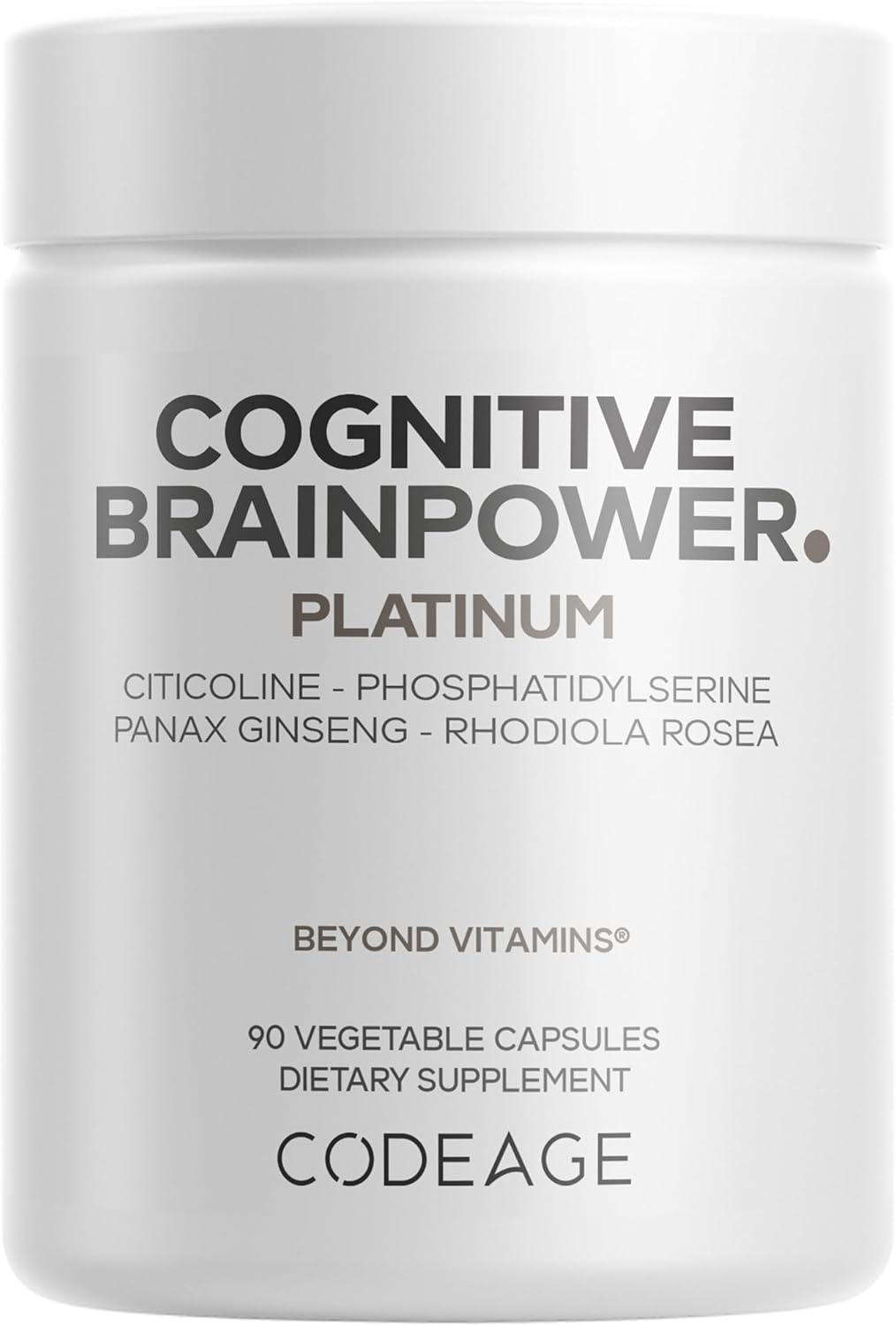 Codeage Cognitive Brainpower Platinum Advanced Nootropic | 90 Vegan Capsules