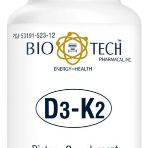 Bio-Tech Vitamin D3 and K2 – 10,000 IU D3 & 100 mcg K2 – 120 Veg Capsules