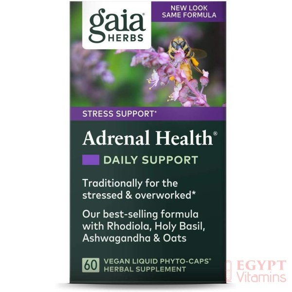 Gaia Herbs Adrenal Health Daily Support, Stress Relief and Adrenal Fatigue Supplement داعم صحة الغدة الكظرية ومخفف التوتر 60 كبسولة سائلة نباتية - الصورة 8