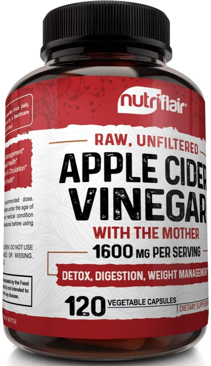 Apple Cider Vinegar Capsules with The Mother – 120 Vegan ACV Pills – Best Supplement for Healthy Weight Loss, Diet, Keto, Digestion, Detox, Immune – Powerful Cleanser & Appetite Suppressant Non-GMO - الصورة 4