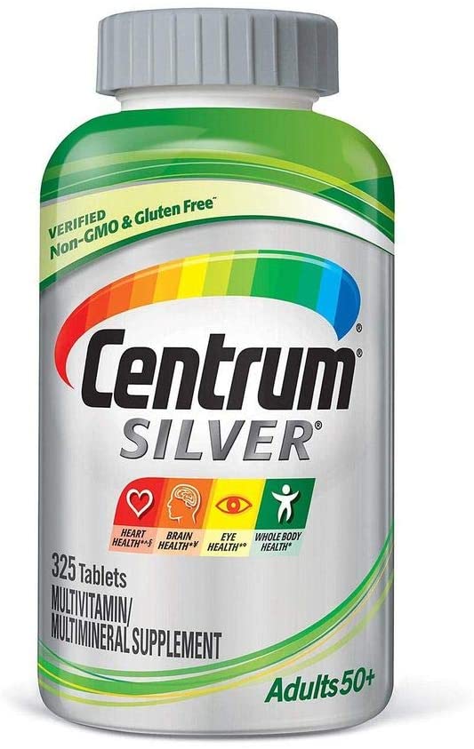 Centrum Silver Adults 50+ Multivitamin, 325 Tablets سنتروم فضى ، فيتامينات و معادن متعددة للبالغين من الجنسين فوق ال 50 عام _ 325 حباية