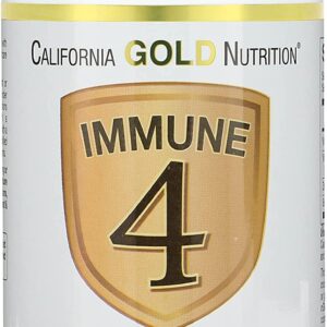 California Gold Nutrition Immune 4, Immune System Support, 180 Veggie Capsules خليط المناعة 4 مكونات لدعم صحة الجهاز المناعى 180 كبسولة نباتية