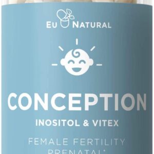Eu Natural Conception Fertility Prenatal Vitamins – Regulate Your Cycle, Balance Hormones, Aid Ovulation – Myo-Inositol, Vitex, Folate Folic Acid Pills – 60 Vegetarian Soft Capsules فيتامينات لزيادة الخصوبة الطبيعى ، وتعزيز الحمل الصحى ، وحفظ التوازن الهرمونى ، 60 كبسولة نباتية