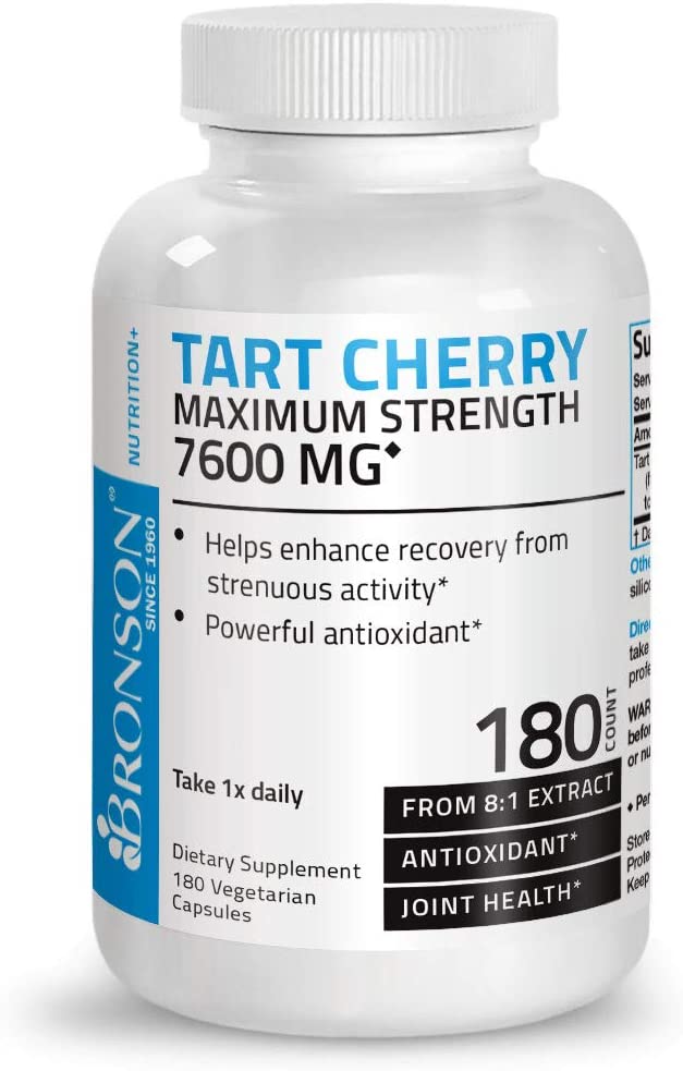 Bronson |Tart Cherry Maximum Strength 7600 mg |180 Vegetarian Capsules