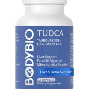 BodyBio TUDCA | Bile Flow & Liver Detox Support | 60 Capsules