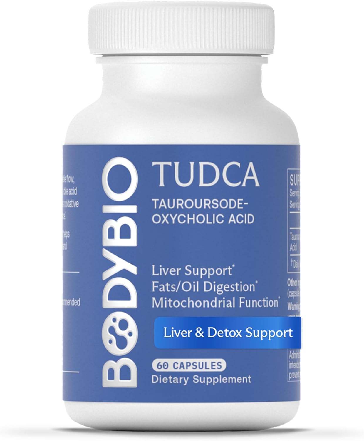 BodyBio TUDCA | Bile Flow & Liver Detox Support | 60 Capsules
