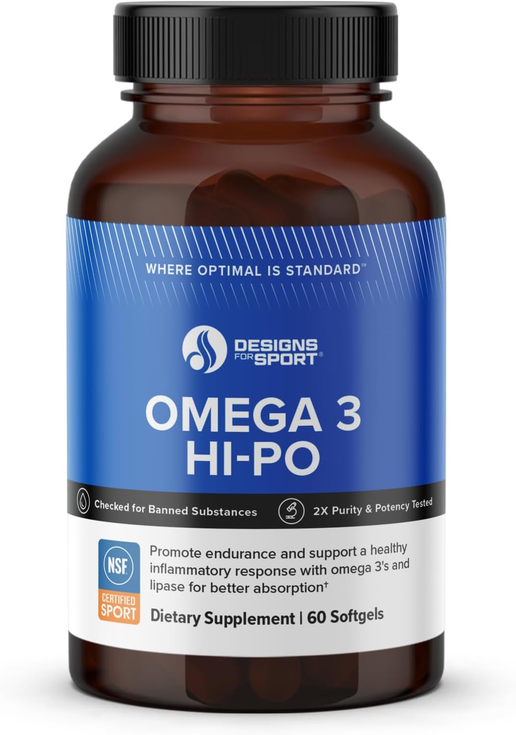 Designs for Sport Omega 3 HI-PO | High-Potency | 60 Softgels