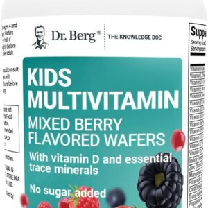 Dr. Berg Kids Chewable Multivitamins | Sugar-Free Mixed Berry Vitamins | 60 Chewable Wafers
