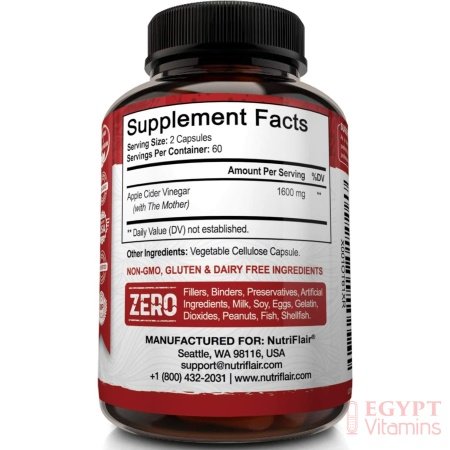 Apple Cider Vinegar Capsules with The Mother – 120 Vegan ACV Pills – Best Supplement for Healthy Weight Loss, Diet, Keto, Digestion, Detox, Immune – Powerful Cleanser & Appetite Suppressant Non-GMO - الصورة 20