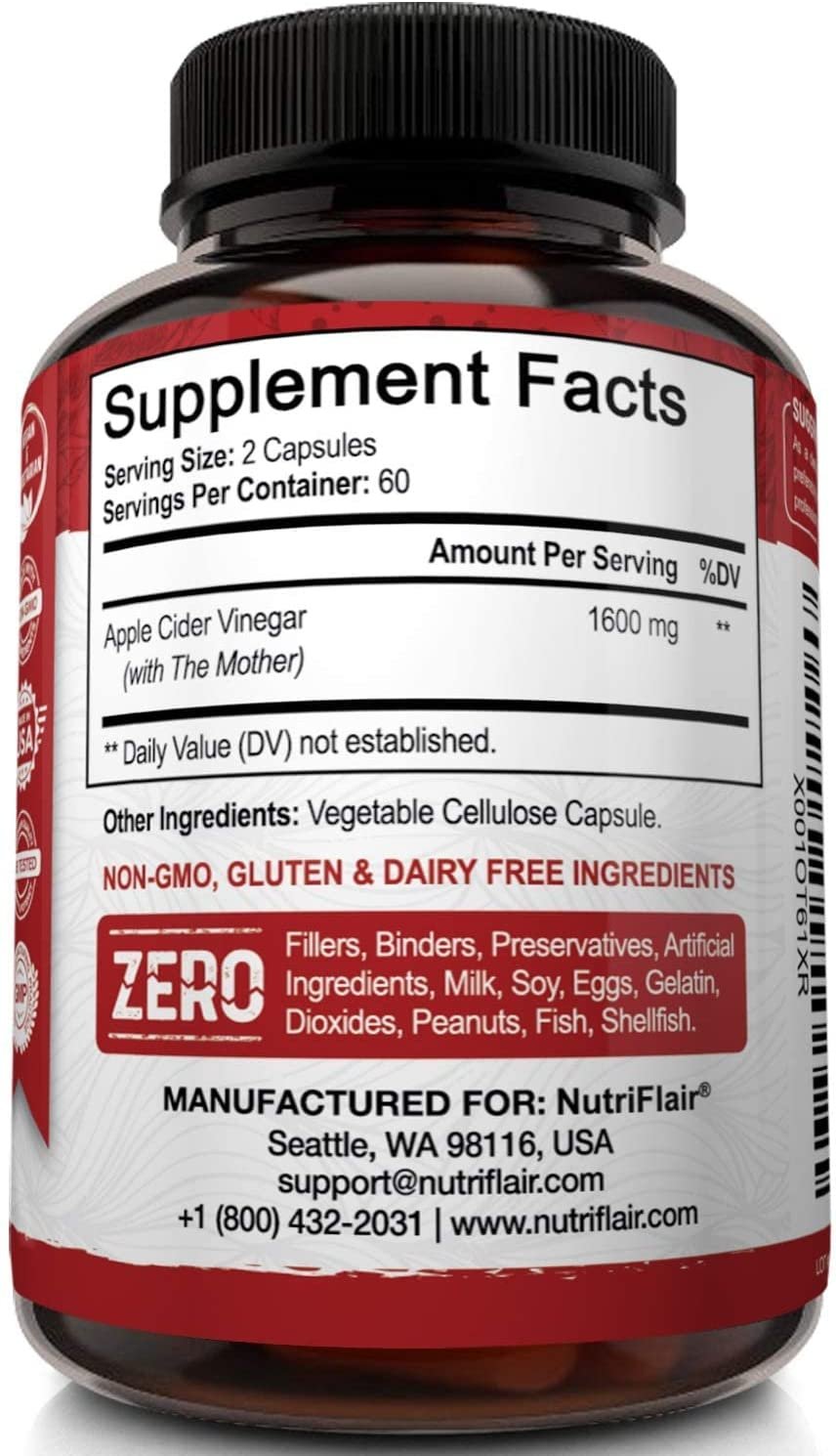 Apple Cider Vinegar Capsules with The Mother – 120 Vegan ACV Pills – Best Supplement for Healthy Weight Loss, Diet, Keto, Digestion, Detox, Immune – Powerful Cleanser & Appetite Suppressant Non-GMO - الصورة 2