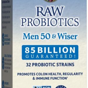 Garden of Life RAW Probiotics Men 50 & Wiser – 90 Vegetarian Capsulesبروبيوتيك الخام للرجال فوق ال 50 عام ، 90 كبسولة نباتية