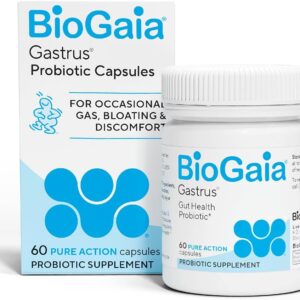 BioGaia Gastrus Gut Health | Probiotic Capsules | Eases Abdominal Discomfort, Gas & Bloating | Promotes Regularity & a Healthy Gut | Supports a Balanced Microbiome | Backed by 30 Years of Research
