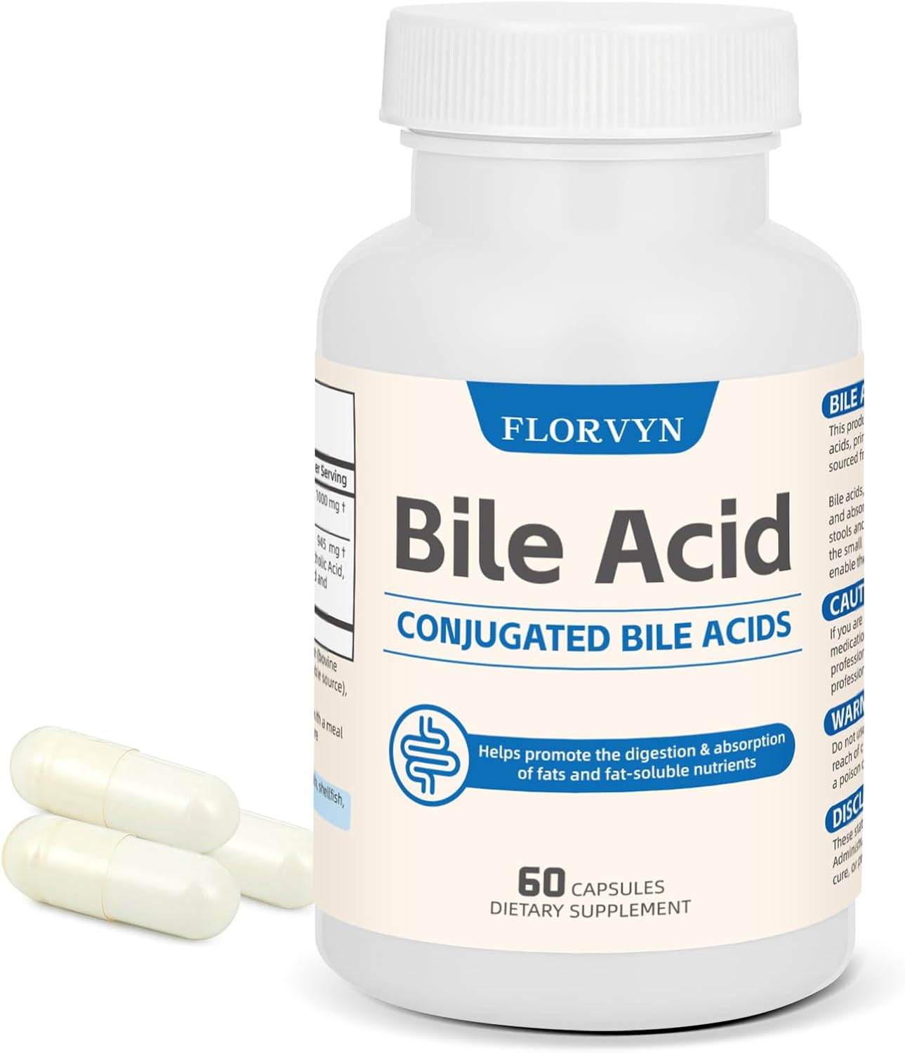 Florvyn Conjugated Bile Acid 1000mg | 60 Capsules