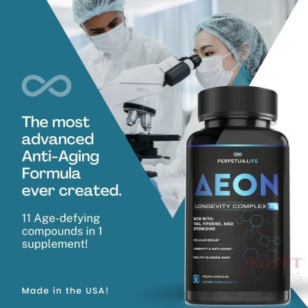 AEON Liposomal NAD+ Longevity Complex, with NAD+, NR, Resveratrol, Quercetin, Fisetin, L Theanine, TMG, EGCG, Spermidine, Astragalus, Anti-Aging Supplement, Vegan, 60 Capsules - الصورة 17