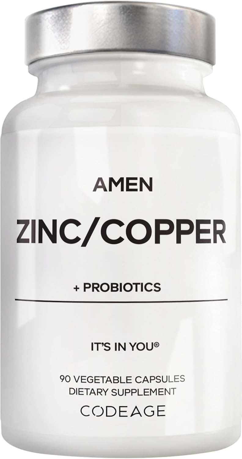 Amen Zinc and Copper Supplement with Probiotics | 90 Capsules