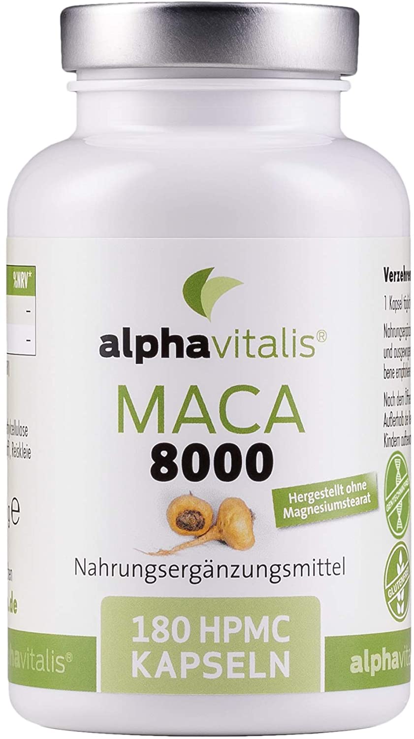 Alphavitalis Maca Gold Supplement | 8000mg High Potency Extract | 180 caps
