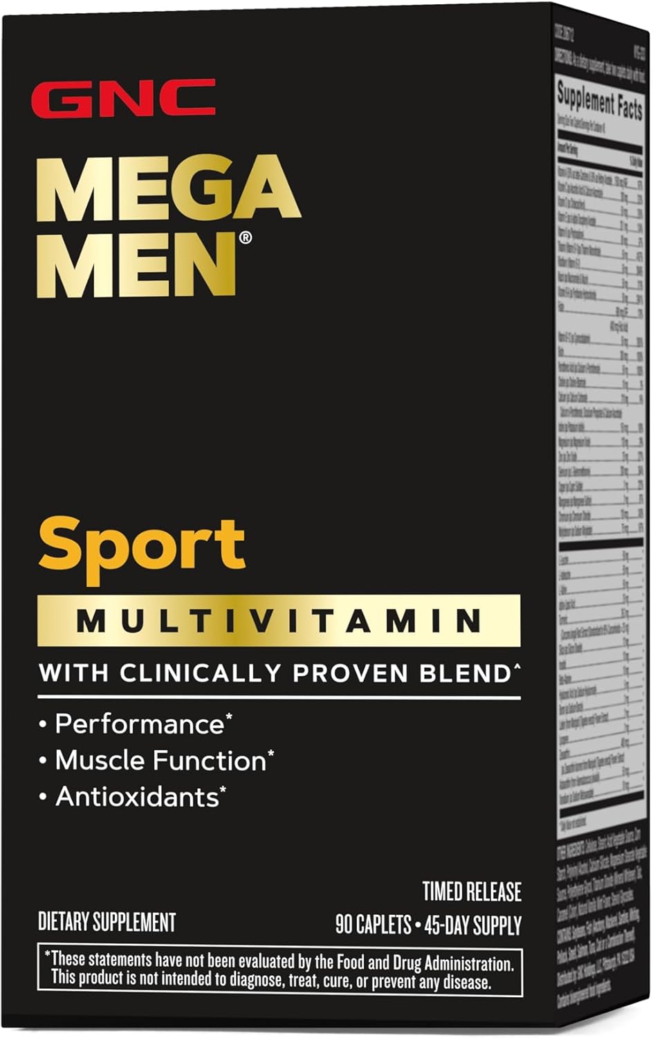 GNC Mega Men Sport | Multivitamin for Performance & Muscle Function | 90 Capsules