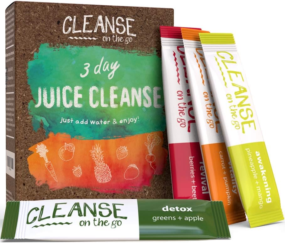 3 Day Juice Cleanse | Natural Detox Powder Packets | 21 Servings