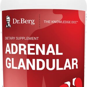 Dr. Berg Adrenal Glandular | Premium Grass-Fed Adrenal Support | 60 Capsules