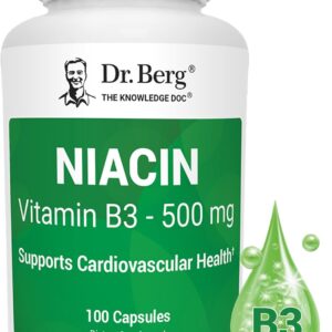 Dr. Berg Niacin 500mg | Heart Health & Energy Support | 100 capsules