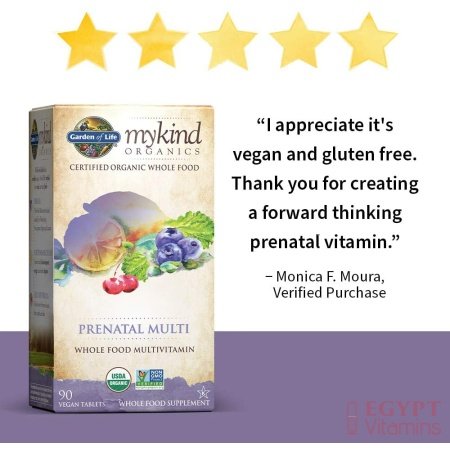 Garden of Life Prenatal Vitamins – mykind Organics Prenatal Multi – 90 Tablets, Vegan Whole Food Multivitamin, Folate not Folic Acid & Stomach Soothing Blend, Organic Prenatals Supplements for Women جاردين أوف لايف غذاء كامل فيتامينات متعددة عضوية للأمهات الحوامل ، 90 قرص نباتى - الصورة 24