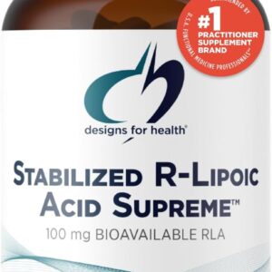 Designs for Health Stabilized R-Lipoic Acid Supreme – 100mg RLA Supplement with Taurine (60 Capsules)