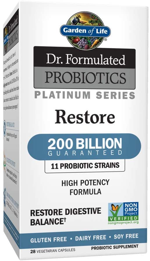 Garden of Life Dr. Formulated Probiotics Platinum Series Restore 200 Billion CFU, 28 Capsules