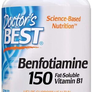 Doctor’s Best Benfotiamine, Helps Maintain Blood Sugar Levels, 150 mg, 360 Capsules دكتور بيست بنفوتيامين النباتى للحفاظ على صحة الاعصاب وتقليل التنميل في الاعصاب الطرفيه خاصة لمرضي السكر ، 150مجم ، 360 كبسولة نباتية