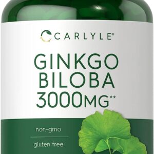 Carlyle Ginkgo Biloba 3000mg | 400 Tablets | Vegetarian Supplement | Non-GMO, Gluten Free