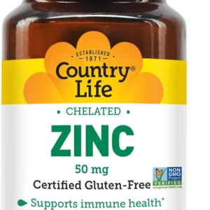 Country Life – Chelated Zinc, 50 mg – 100 Tablets