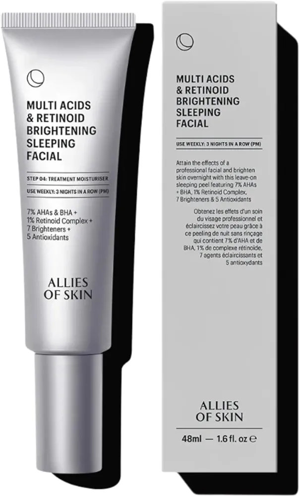 Allies of Skin Sleeping Facial | Multi Acids & Retinoid Peel | 48 ml
